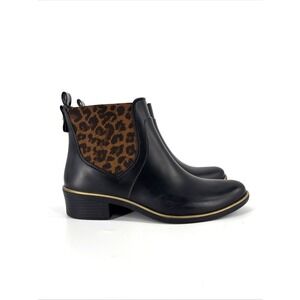 Kate Spade Sedgwick Rain Boots Women's 8  Black Leopard Booties
